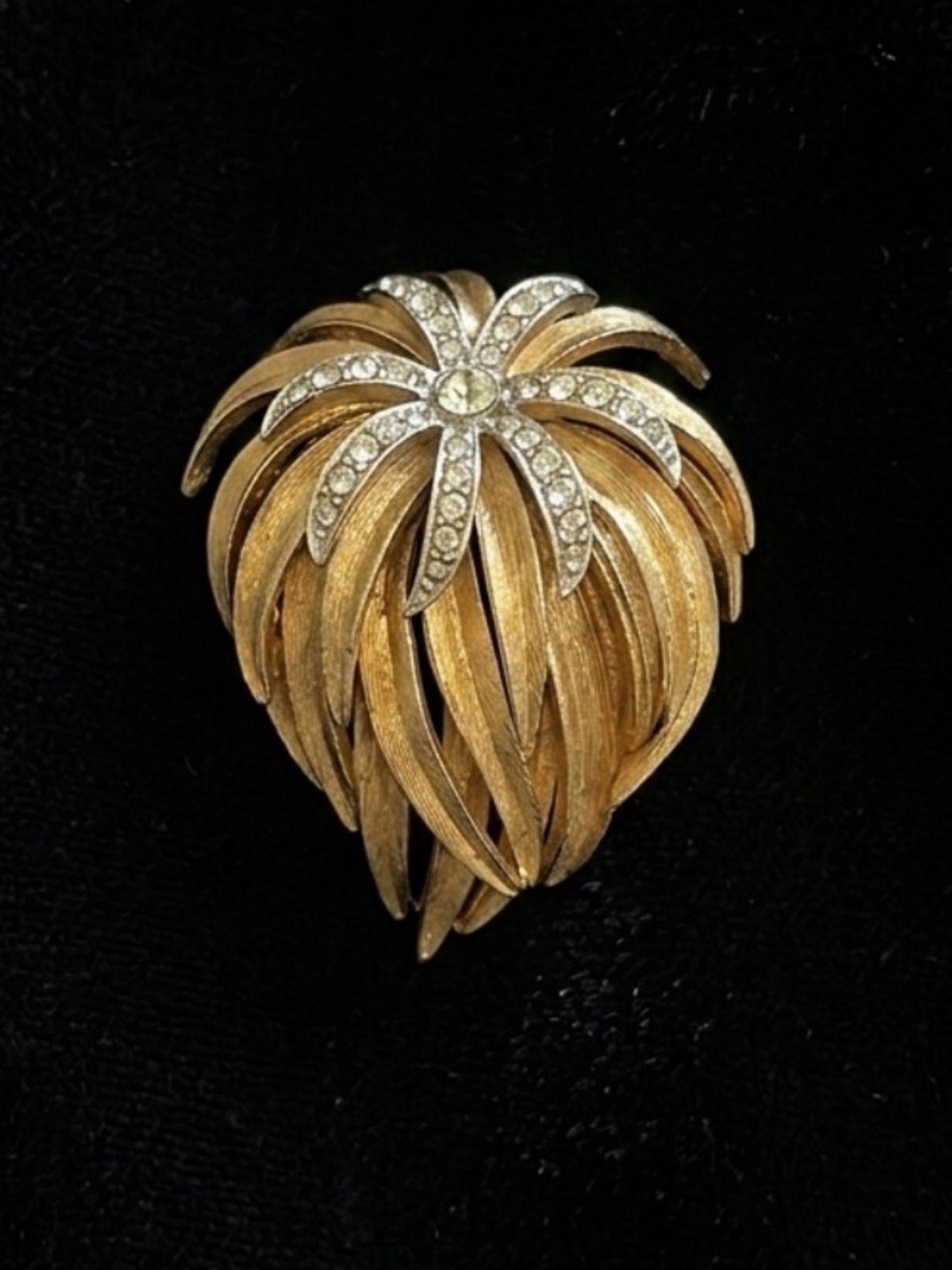 #328 COROCRAFT Vintage Mid-Century Mixed Metal Starburst Brooch